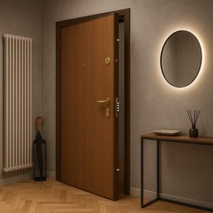 باب مصفح إكسبيكو-لوكى 2.0 من الفولاذ المقاوم للصدأ المقوى، مقاوم للماء، مقاوم للحريق لمدة 3 ساعات، فتح جانبي، 90×210 سم، للفنادق والمدارس - Product Image 1