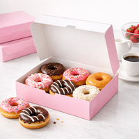 Boîtes à donuts HONPAK avec insert pour boulangerie, café, dessert, pain, pâtisserie, donuts, macarons, emballage en papier avec logo