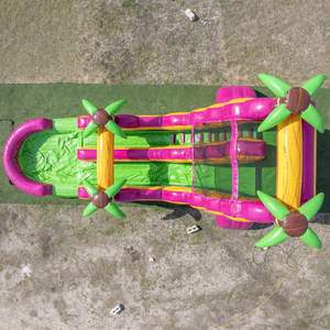 Tobogán Acuático Inflable Tropical de 18 Pies, Color Magenta, de Una Sola Vía, Húmedo y Seco, para Negocios de <span class=keywords><strong>Alquiler</strong></span> de Fiestas - Product Image 3