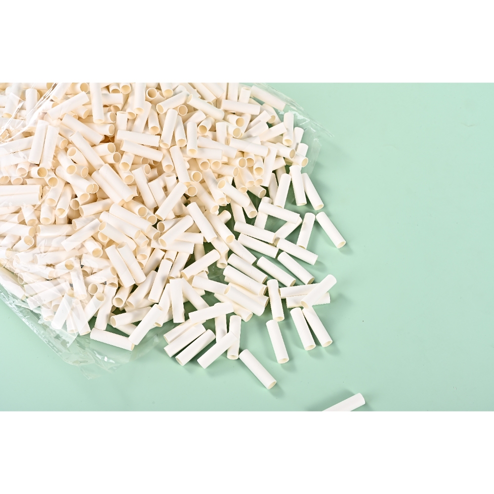 Disposable Unbleached Paper Straw In Natural White For Spice Storage