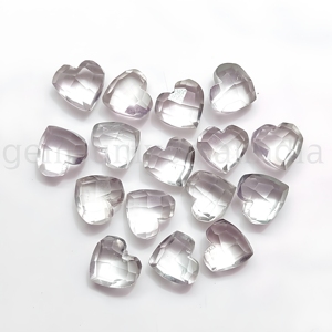 Cuarzo de Cristal Natural en Forma de Corazón, Gema Facetada de 6mm, Colgante de Corazón Tallado a Mano, Precio al por Mayor, Joyería a Granel - Product Image 1