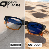 Gafas fotocromáticas azules para hombre, bloquean la luz azul, para leer, anti UV400, para pescar, para exteriores e interiores, lentes fotogris para hombre