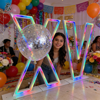 Décoration d'anniversaire 15 ans, enseigne néon numérique, lettres lumineuses 3ft 4ft 5ft, XV 15 Ans, décoration pour souvenirs de fêtes de 15 ans