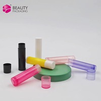 Vente en gros de contenants vides pour baume à lèvres en plastique PP de 5 ml 5 g, blancs, noirs, transparents, avec impression sur soie