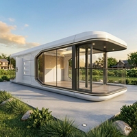 Maison préfabriquée moderne de 40 pieds avec chambre, salle de bain, salon et bureau pour hôtels ou usage personnel