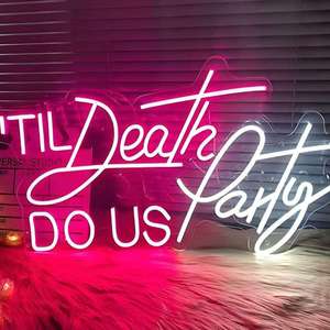 Letrero LED de Neón Personalizado 'Hasta que la muerte nos separa', Luz de Fondo para Decoración de Recepción de Bodas - Product Image 1