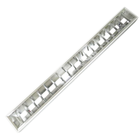 Projet intérieur Troffer lampe panneau montage encastré miroir 2*36w 4*18w 2ft 4ft 600mm réflecteur persienne Grille luminaire