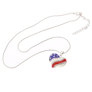 Set 2 kalung bintang USA kalung bentuk hati Amerika - Product Image 3