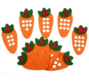 1-10 Montessori ของเล่นปริศนาทางการศึกษาทำมือโรงเรียนอนุบาล DIY ของเล่นจับคู่ต้นแอปเปิ้ลแครอทสำหรับทุกเพศทุกวัย - Product Image 2