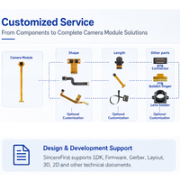 Module de caméra MIPI IMX219 haute résolution 8MP, câble coaxial pour vision intégrée de robotique Raspberry Pi