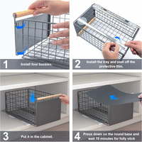 Organisateur de placard pliable, tiroir coulissant robuste, panier de rangement pour cuisine, garde-manger et placards