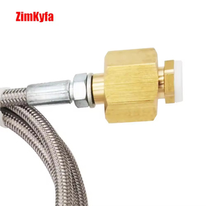 Sodastream CO2 Tank Cylinder Refill Station Fittings Silver+Gold Color with 1.5m Steel Braid Hose 250bar Pressure Gauge - Product Image 4