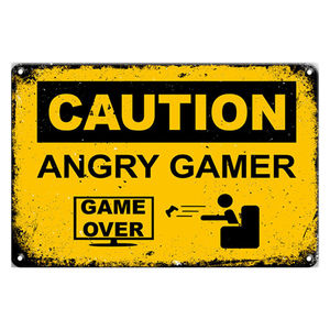 Attention furious Gamer vente en gros, impression personnalisée, Bar, café, affiche en métal, Plaque Vintage rétro, signe, décoration murale, maison, Plaque en étain - Product Image 1