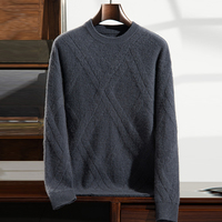 Pull en cachemire personnalisé pour homme, pull décontracté chaud pour l'automne et l'hiver, col rond, tricoté en laine