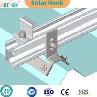 Crochet de fixation solaire en acier inoxydable pour système photovoltaïque, installation sur toiture métallique avec EPDM étanche, certifié CE
