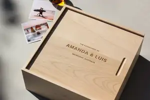 JUNJI scatola regalo personalizzata in legno di grandi dimensioni minimalista moderna scatola regalo personalizzata confezione regalo in legno per anniversario di matrimonio