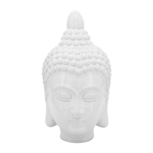Escultura de Cabeza de Buda en Cerámica, Figura Decorativa de Gres para Hogar u Oficina - Product Image 1