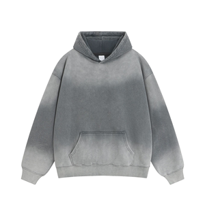 Pull personnalisé surdimensionné pour hommes, sweat-shirt tricoté imprimé doublé, sweat à capuche de style de rue, approvisionnement en vrac d'hiver, blanc uni - Product Image 1