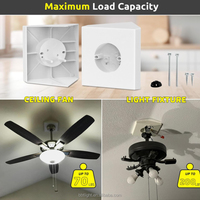 Kit de fixation pour ventilateur de plafond en plastique certifié USBBT ETL pour plafonds cathédrale, angles 80, installation facile, usage intérieur