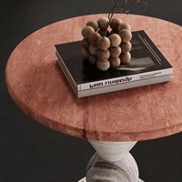 Table d'appoint géométrique en marbre de luxe moderne, table basse en onyx empilable, table décorative pour salon, chambre à coucher, décoration intérieure