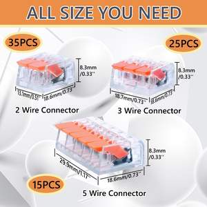 PCT-412 75 pièces Borniers à connexion rapide de type ressort en ABS pour câblage électrique - Product Image 2