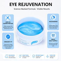 Patchs Hydrogel Contour des Yeux au Cuivre Peptidique GHK-Cu (60 pièces) – Anti-Cernes, Anti-Poches, Raffermissant, Hydratant – Marque Blanche, Fabrication OEM Personnalisée