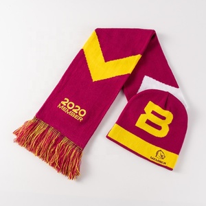 وشاح مشجعي كرة القدم من الأكريليك بتصميم مخصص للشعار للتدفئة في الشتاء، وشاح محبوك للبيع بالجملة من المصنع الصيني - Product Image 6