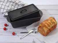 Moule à pain rectangulaire en fonte pré-assaisonnée avec couvercle, idéal pour le pain, le pain de banane et le pain de viande, pour four et cuisinière à gaz
