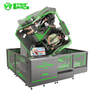 VR STAR SPACE <span class=keywords><strong>Silla</strong></span> Simuladora de Realidad Virtual Doble 360, Atracción de Movimiento Metálico 9D para Parque de Atracciones, Sala de Juegos Interior, Directo de Fábrica - Product Image 1