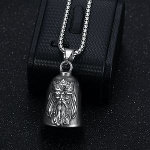 yunnique Retro <b>Titanium</b> Steel Odin Viking Bell Pendant Necklace Unisex Gift Jewelry - Product Image 2