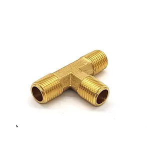 Fitting Brass Barb 1/4 Male End Air Hose Pipe Fitting 3 Way Threaded T Connector Adapter