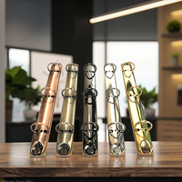 Vente en gros de fournitures de bureau de marque JXY laiton antique or noir argent reliure à anneaux 3 trous taille M vrac pour album de notebook