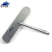 Boîte cadeau en étain en vente chaude, emballage 4 en 1, stylo laser, stylo à bille, stylo lumière lunaire, stylo laser LED, antenne