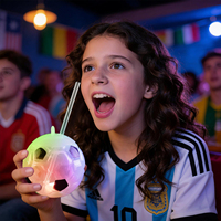 Fabrikpreis 17oz Plastik-Fußball-Trinkbecher mit LED-Beleuchtung für Outdoor/Indoor-Events, Sportveranstaltungen, Partys, Saftbecher