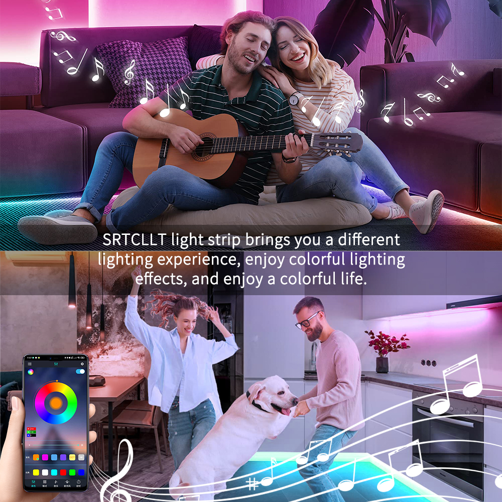 New 60LEDs 5050 SMD WS2811 IP20 Waterproof Smart App Control RGB led strip light kit