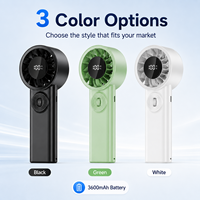 Ventilateur portable USB à charge rapide avec batterie 3600 mAh et option manuelle, base de support légère et stable pour usage domestique et extérieur