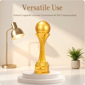 Plaque de football surdimensionnée dorée, étanche, polie et gravée au laser, 49,5 cm, récompense géante de football pour événements d'entreprise - Product Image 5