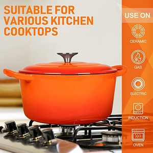 Set <span class=keywords><strong>di</strong></span> Pentole e Padelle in Ghisa Smaltata Antiaderente Stile Americano, Spessore 4,5mm, Ecologico ed Elegante, Modello 2025 - Product Image 3