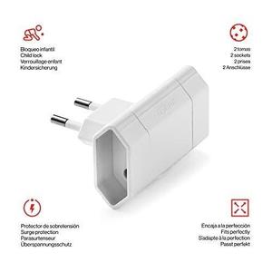 Clavija doble 6010, 2 entradas, 10 A, 250 V, material resistente, ideal para conexiones eléctricas seguras y confiables. - Product Image 1