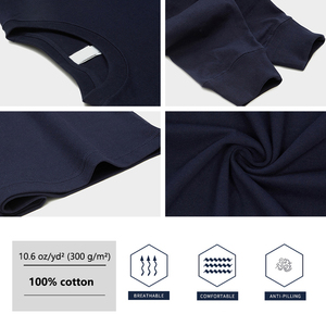 YLS Custom manga completa 300 Gsm Heavyweight 100% algodón camisetas gruesas en blanco tamaño <span class=keywords><strong>Normal</strong></span> liso hombres Camiseta de manga larga - Product Image 4