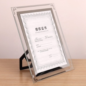 A4ガラス証明書フレームクリスタルフォトフレーム透明クリスタルゴールド/シルバー/ブラック5X7ガラス写真フレーム - Product Image 2