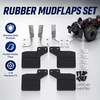 Ensemble d'abattants de boue en caoutchouc pour RC Crawler avec support de fixation métallique, améliorations de garde-boue avant et arrière pour pièces de voiture modèle tout-terrain à l'échelle 1:18