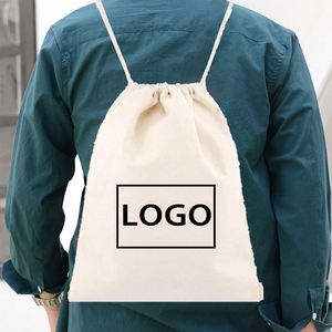 Mochila Escolar Personalizada con Logotipo, Bolsa de Lona de Algodón Colorida con Cordón para la Escuela - Product Image 6