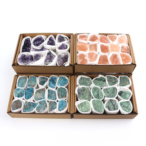 Coffret Cadeau Personnalisé en Cristal : Quartz Rose Naturel & Améthyste Brute, Spécimen de Cristal Brut, Mosaïque - Product Image 4