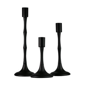 European Retro Iron Aluminum Single Arm Candlestick Gold Textured Taper Candle Holder for Home Wedding Decor - Product Image 1
