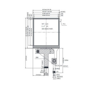 Pantalla TFT LCD de 3.4 Pulgadas, 480x480, Cuadrada, IPS, MIPI, 850nits de Alto Brillo - Product Image 1