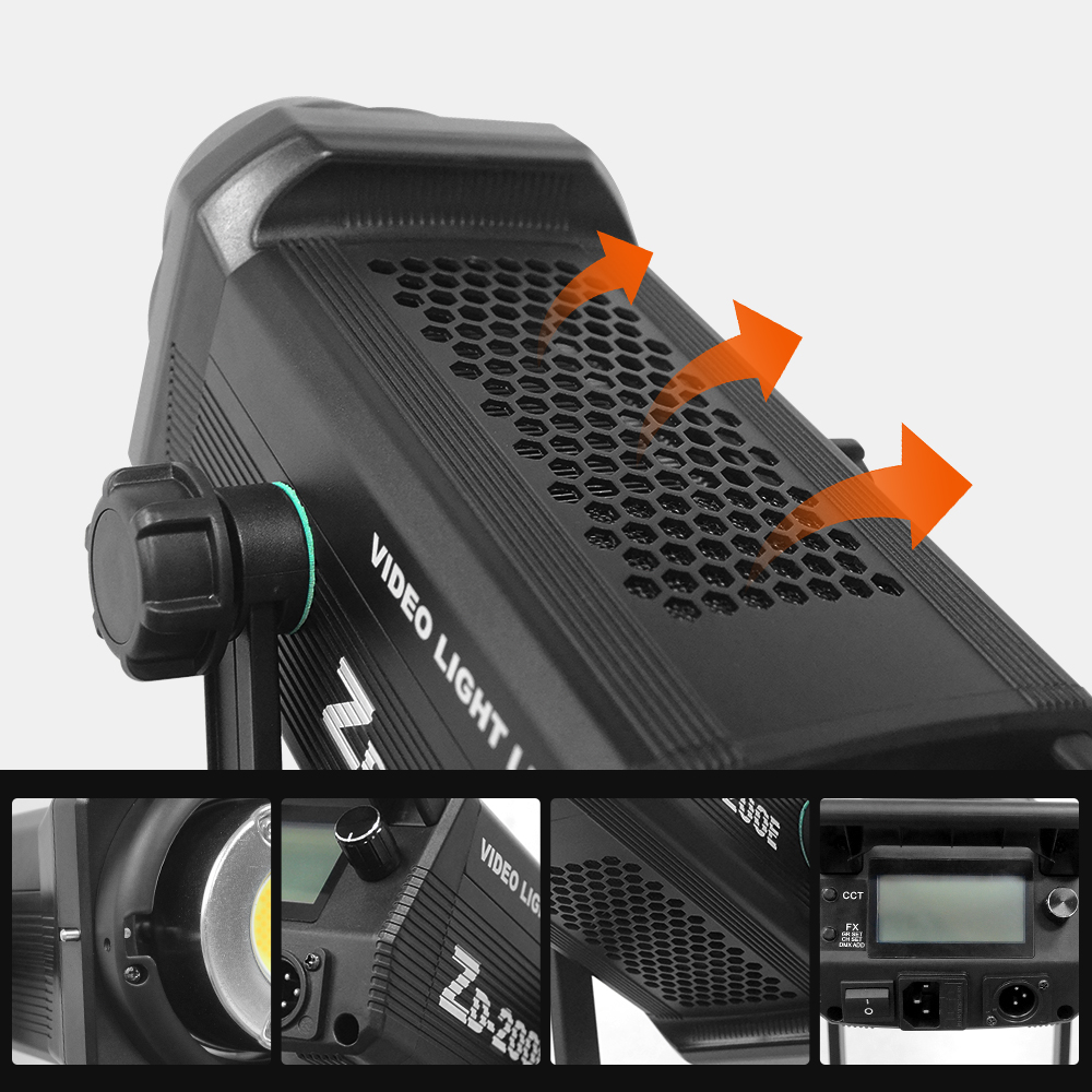 2023 cob video led light film lighting 2700-7500k remote control photographic equipment 200w studio lights set with softbox