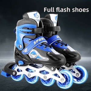 Venta Directa de Fábrica, <span class=keywords><strong>Patines</strong></span> de <span class=keywords><strong>Ruedas</strong></span> Ajustables con Luces para Niños, Deportes al Aire Libre, Tela de Malla de PU, <span class=keywords><strong>Ruedas</strong></span> de PVC de Una Sola Fila, para Niños - Product Image 4