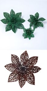 Fleurs de Noël artificielles scintillantes, fleurs creuses pour décorations d'arbre de Noël, mariage, cheminée, escaliers - Product Image 6