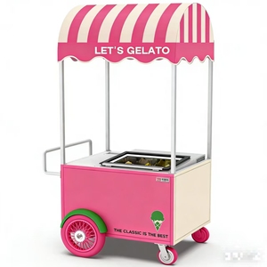 Carrello Mobile Multifunzionale in Metallo <span class=keywords><strong>per</strong></span> Esterni, Noleggio <span class=keywords><strong>per</strong></span> Matrimoni, Feste di Compleanno, <span class=keywords><strong>Carretto</strong></span> Portatile <span class=keywords><strong>per</strong></span> <span class=keywords><strong>Gelati</strong></span> e Caramelle, Personalizzabile con Logo - Product Image 2